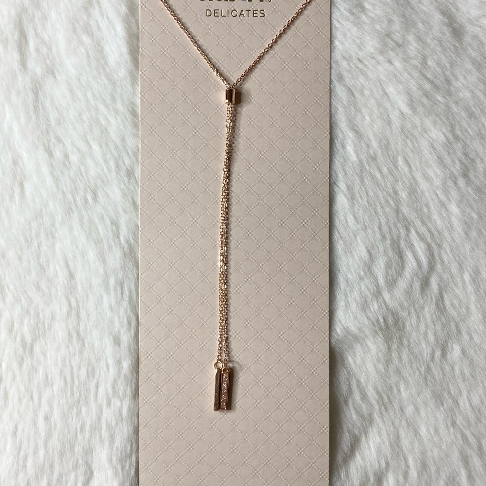 Delicate Rose Gold Slider Y-Necklace - Picture 3 of 4